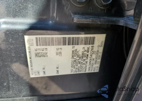 2012 Nissan Altima Base z USA, uszkodzony, nr VIN 1N4AL2APXCN542268